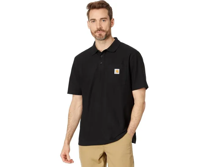 Поло Carhartt Loose Fit Midweight с коротким рукавом и карманом