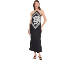 Платье миди Free People Citrine принтом цветов