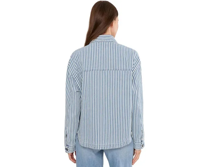 Джинсовая куртка KUT from the Kloth Ellie Stripe в полоску белая