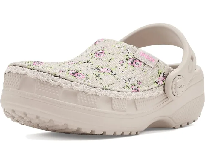 Crocs детские клоги Classic Crafted Canvas с веганской замшей и стежками