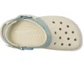 Кроксы Crocs Kids Classic Denim Floral Backstrap Clogs с джимовой тканью