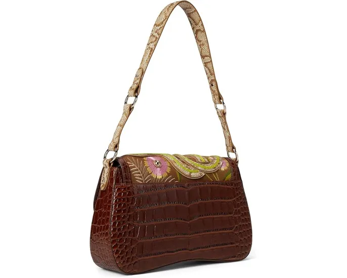 Сумка Brahmin Nerida через плечо в винтажном стиле с двойной фурнитурой