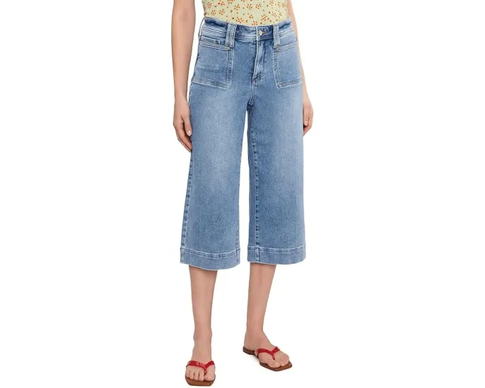 Джинсы NYDJ Petite Brigitte Wide Leg Capri с накладными карманами