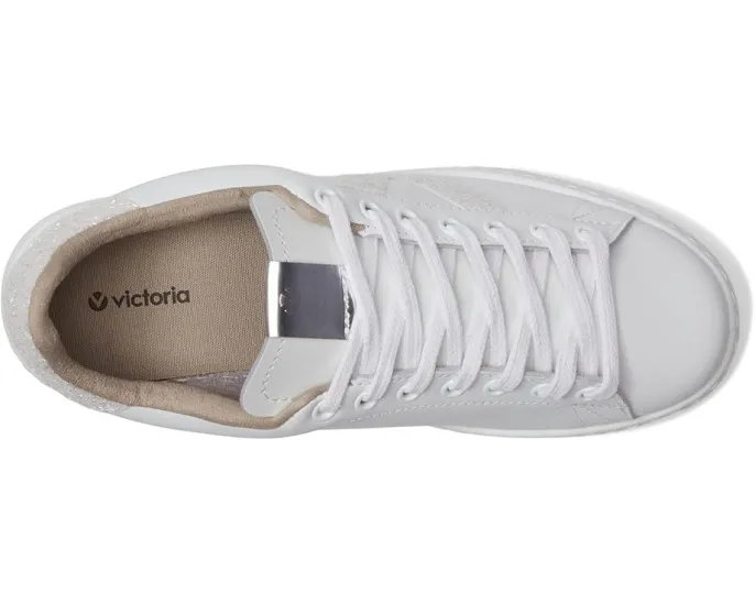 Кроссовки Victoria Tennis Leather & Glitter V с блестками и круглым носком