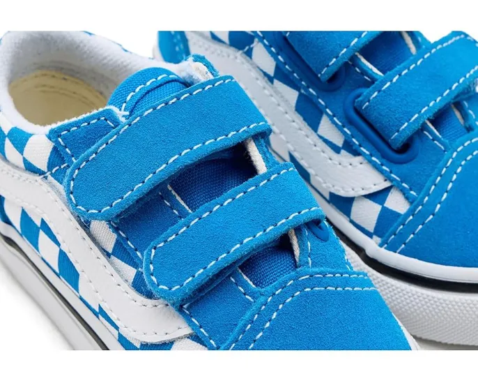 Vans Kids Old Skool V детские кеды с боковой полосой и липучками