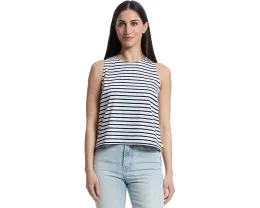 Топ Lilla P Mixed Media Tank с лодочкой и полосками спереди