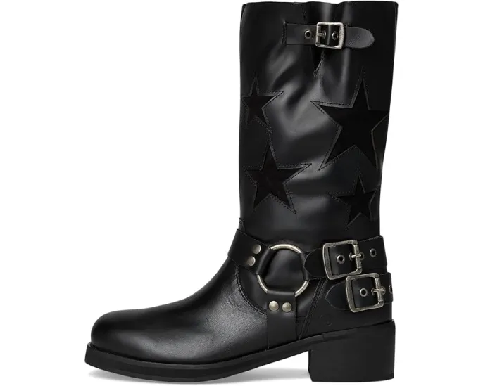 Кожаные ботинки Blacklist от Dingo с ремнями и квадратным каблуком