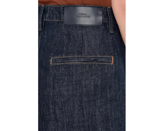 7 For All Mankind Шорты-брюки с прямыми штанинами и высокой талией