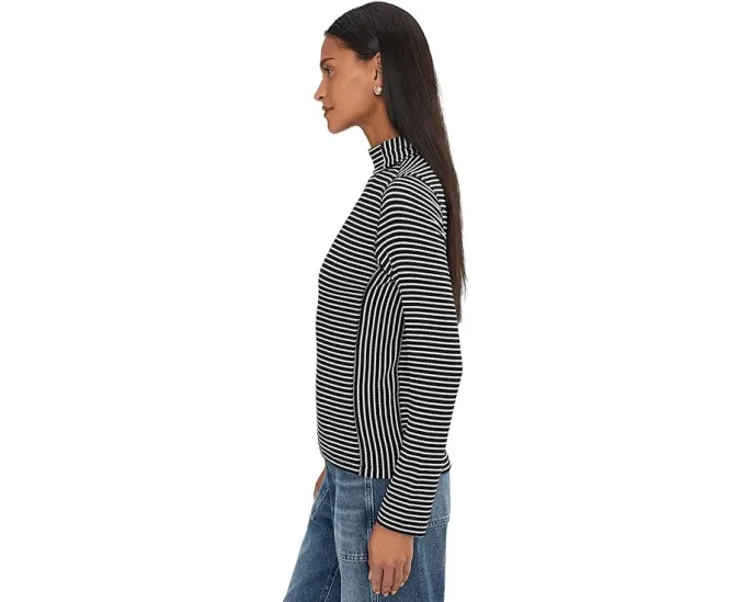 Водолазка Madewell в полоску с драпировкой и отделкой Coverstitch