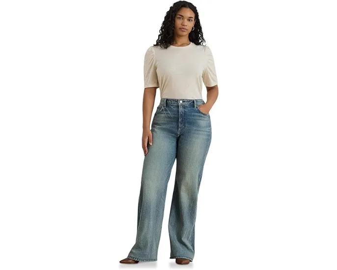Топ Slub Jersey Puff-Sleeve с буфами из джерси Lauren Ralph Lauren