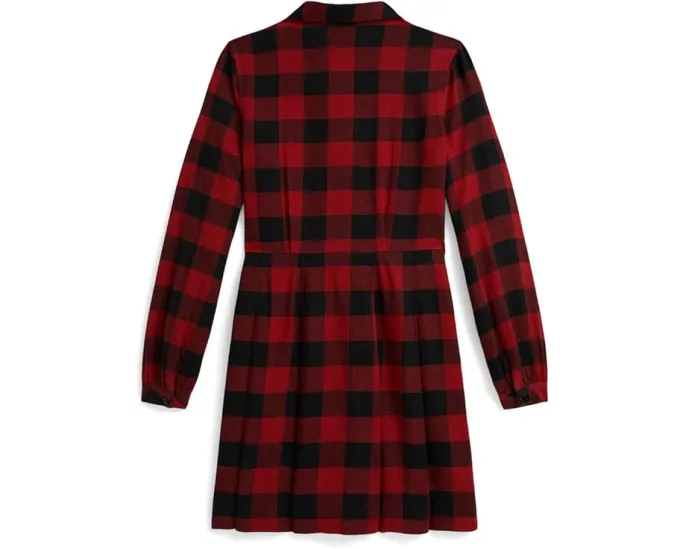 Платье из хлопковой саржи Buffalo Check для подростков Polo Ralph Lauren Kids