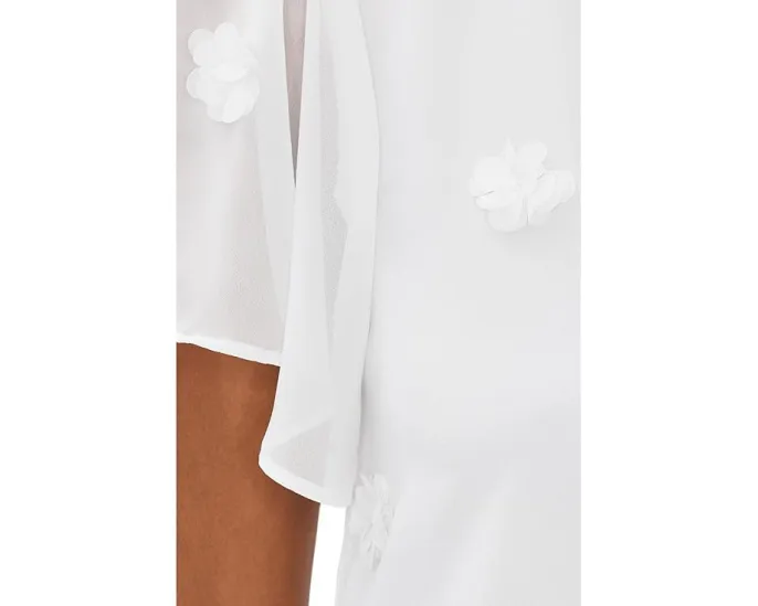 3D Flower Applique Crew Neck Top