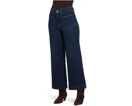 NYDJ Джинсы Teresa с широкими штанинами до щиколотки и накладными карманами Blacken Blue