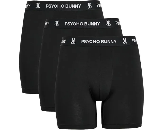 3 штуки боксерских трусов Psycho Bunny черные