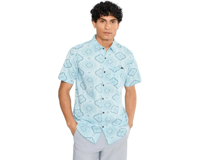 Hurley Lido Stretch Рубашка с коротким рукавом и карманом для очков