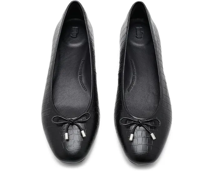 Балетки Delicato Crocodile из кожи с принтом крокодила FitFlop