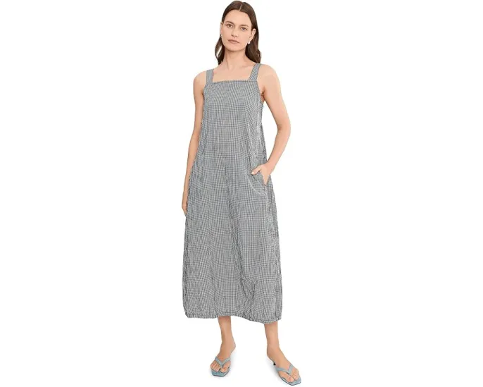 Платье-фонарик Organic Cotton Pucker Check Eileen Fisher с органическим хлопком