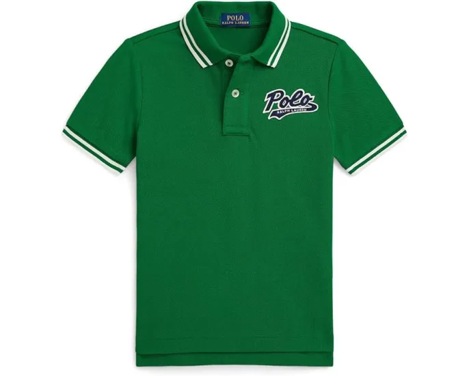 Поло Polo Ralph Lauren Kids из хлопковой сетки с логотипом для малышей и детей
