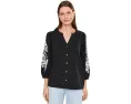 Блуза Embroidered Blouse от NYDJ с вышивкой хлопковая
