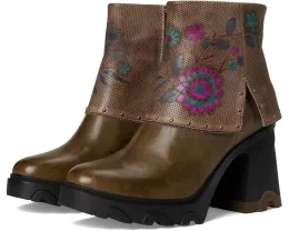 Ботильоны Carizma с ручной росписью и каблуком 9 см