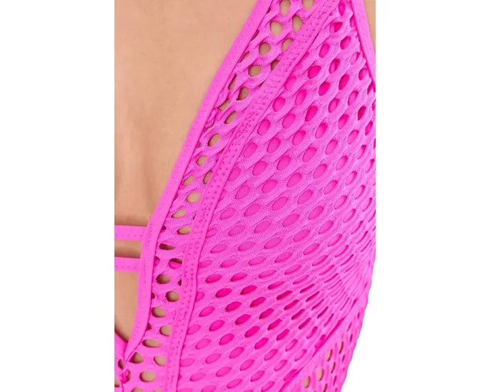 Цельный купальник BECCA Modern Edge Rib Mira с V-образной формой и плиссировкой