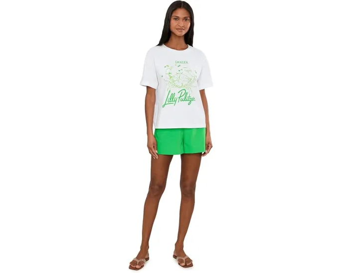 Трикотажный топ Lilly Pulitzer Stella с круглым вырезом и принтом на груди