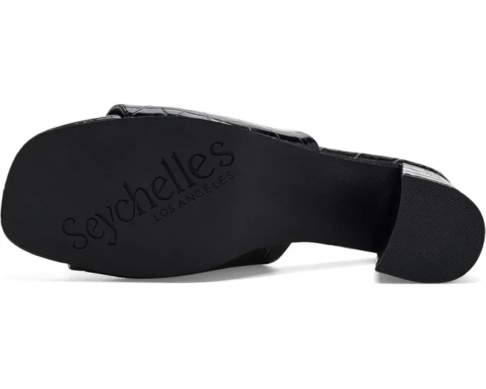Босоножки Seychelles Adapt 3 V-Croco на каблуке черные