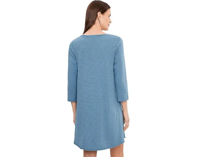 3/4 Sleeve Twisted Crew Neck Dress
