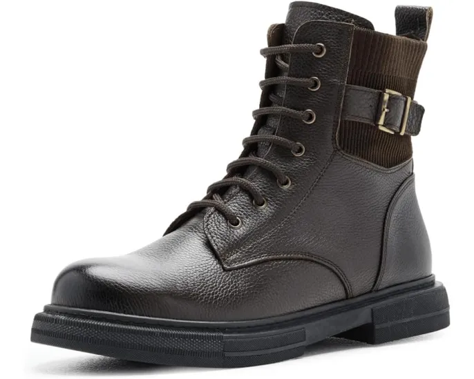 Spring Step Urbanattire кожаные полусапожки в байкерском стиле с молнией и пряжкой