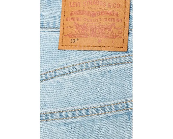 Джинсы Levi's 501 Jeans прямого кроя из жесткого денима с высокой посадкой и потертостями
