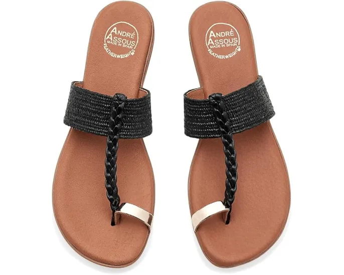 Летние сандалии Andre Assous Neo с кольцом для пальца и эластичным ремешком