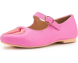 Лакированные балетки Janie and Jack с сердечком на носке и регулируемой пряжкой