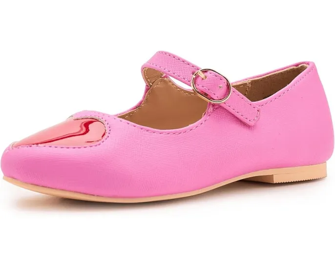 Лакированные балетки Janie and Jack с сердечком на носке и регулируемой пряжкой