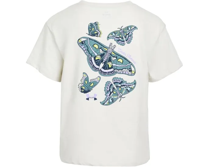 Футболка Under Armour Kids с принтом мотыльков и технологией отвода влаги