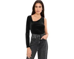 Топ AllSaints Ari из бархата с асимметричным вырезом и разными рукавами