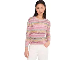 Свитер NIC+ZOE Petite Melange Mix из смесовой пряжи с рельефной резинкой