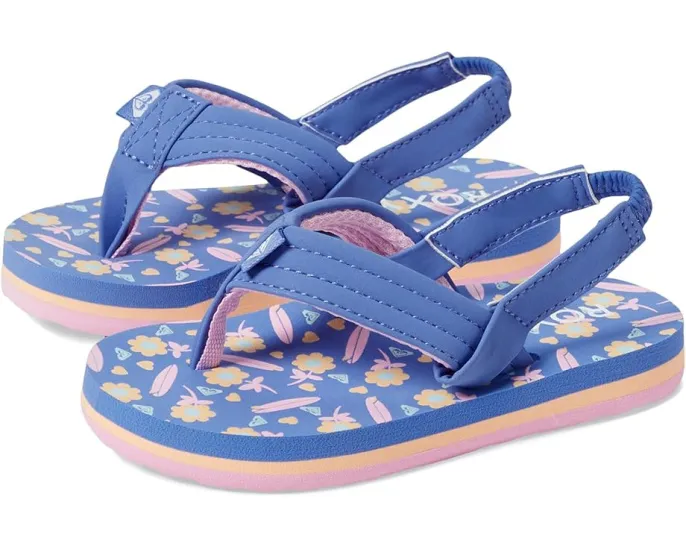 Roxy Vista Loreto детские шлепанцы с цветочным принтом на стельке