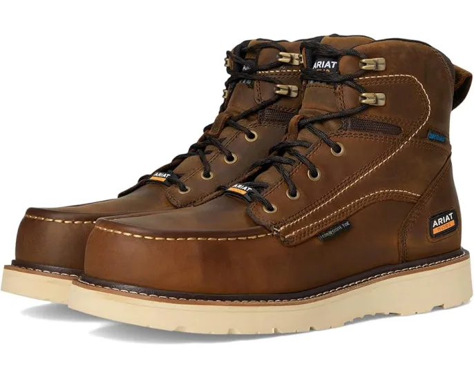 Водонепроницаемые рабочие ботинки Ariat Rebar Wedge Moc Toe с композитным подноском и высотой 6 дюймов (15.24 см)