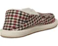 Лоферы Sanuk Donna Plaid Chill с клетчатым верхом и подкладкой из искусственного меха