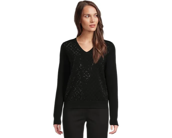 Свитер Elliott Lauren Pop Top с V-образным вырезом и стразами