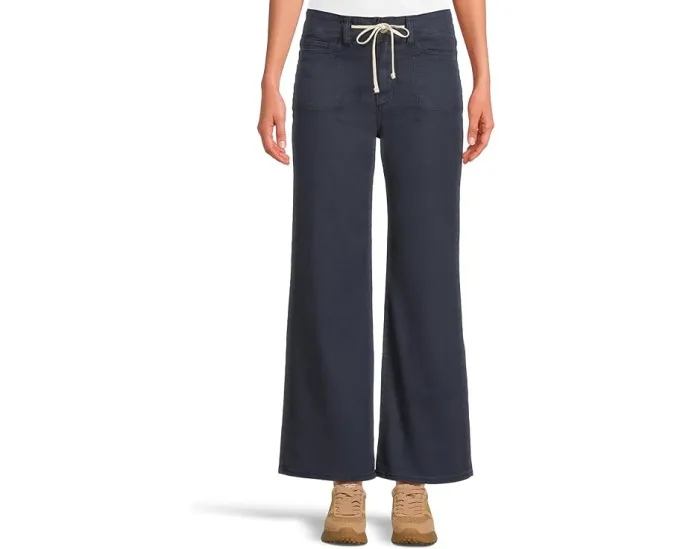 Джинсы Paige Ari с завязкой на поясе и простроченными карманами в цвете Vintage Navy Seascape