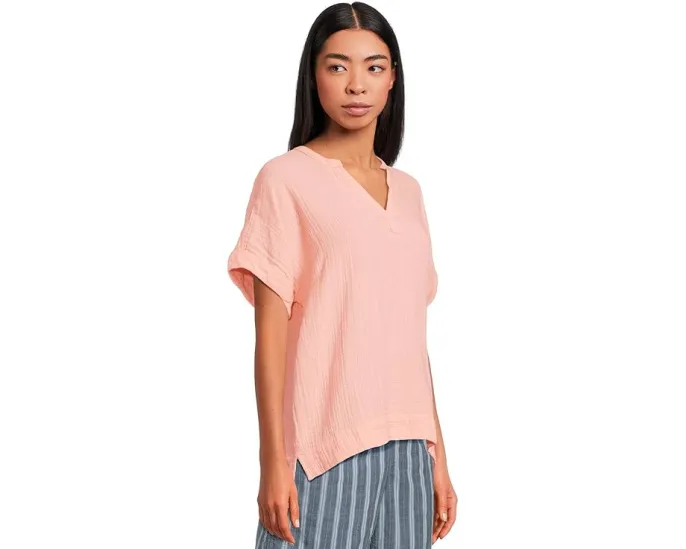 Хлопковая блузка L.L.Bean Cloud Gauze с коротким рукавом