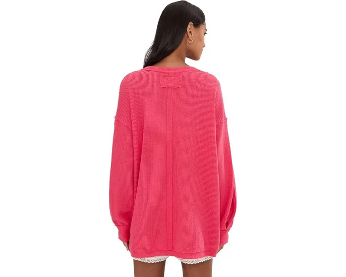 Свитер Free People We The Free Coast 2 Coast с вафельной вязкой и V-образным вырезом