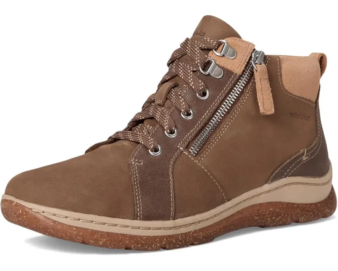 Clarks Orlene Top Waterproof с водонепроницаемым верхом из нубука и подошвой из рисовой шелухи