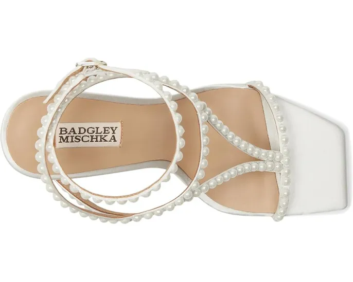 Босоножки Badgley Mischka Gianni на каблуке с жемчужными бусинами и квадратным носком