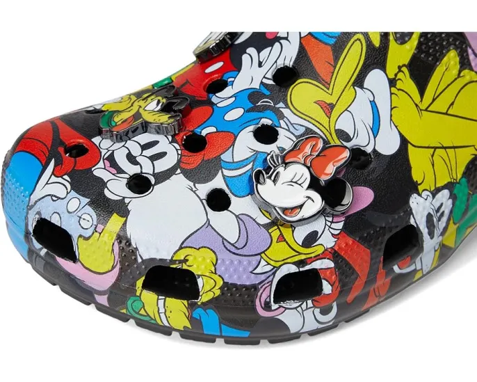 Кроксы Crocs с дизайном Микки Мауса и плюшевой головой персонажа