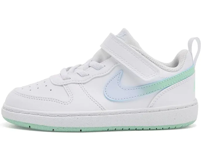 Кроссовки Nike Court Borough Low Fade для малышей White и Arctic Green