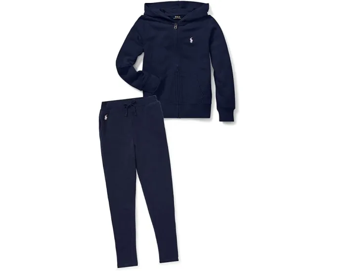Леггинсы Polo Ralph Lauren Kids из френч терри для старших детей с прорезными карманами