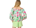 Топ с открытыми плечами Lilly Pulitzer Siloe с длинными рукавами на манжетах