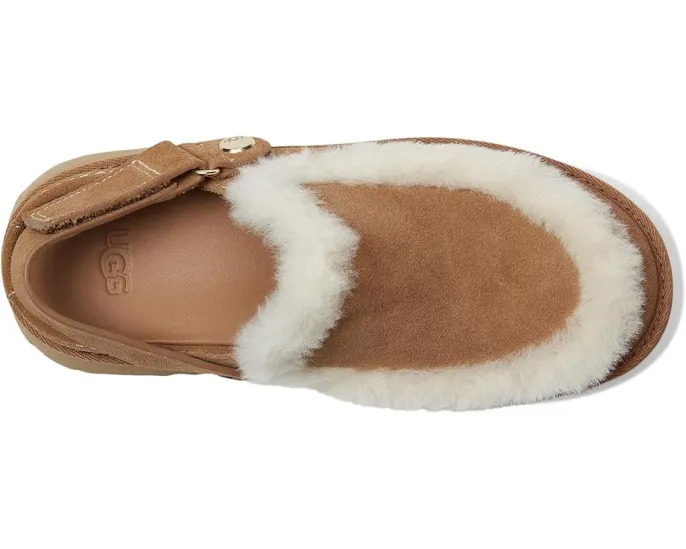 UGG Esmee Clogs сабо из замши с регулируемым ремешком и меховой оторочкой